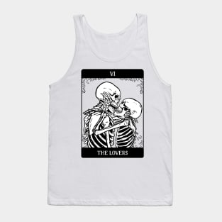 The Lovers Tarot Card Occult Gothic Skeleton Halloween Skull Tank Top